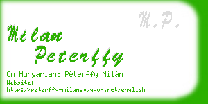 milan peterffy business card