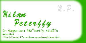 milan peterffy business card